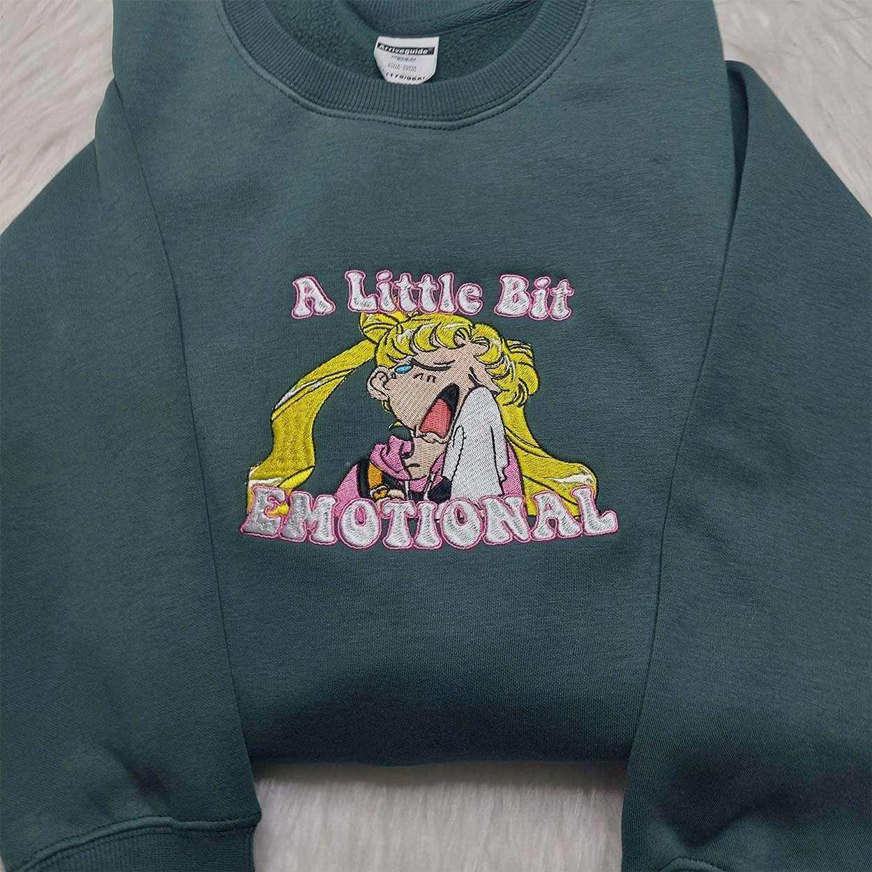 A Litter Bit Emotional Sailor Moon Shirt Sailor Moon Embroidered Sweatshirts Anime Clothes For Girls