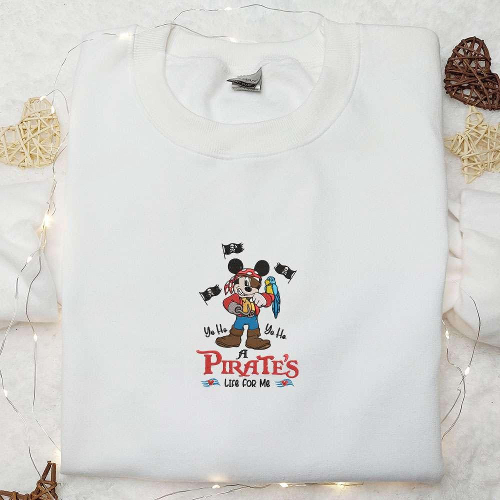 A Pirates Life For Me Mickey Embroidered Shirt Disney Characters Embroidered Shirt Best Gift Ideas