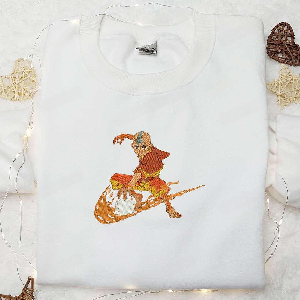 Aang Avatar Anime Embroidered Shirt 1 , Anime Embroidered T-shirt Sweatshirt Hoodie, Inspired Anime Movie, Best Gift for Anime Fans