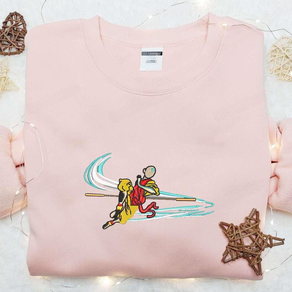 Aang Avatar The Last Airbender X Nike Swoosh , Anime Embroidered T-shirt Sweatshirt Hoodie, Inspired Anime Movie, Best Gift for Anime Fans