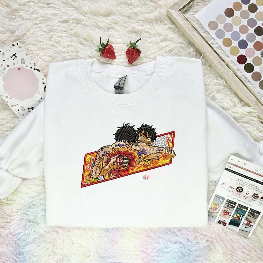 Ace Death One Piece Anime , Anime Embroidered T-shirt Sweatshirt Hoodie, Inspired Anime Movie, Best Gift for Anime Fans