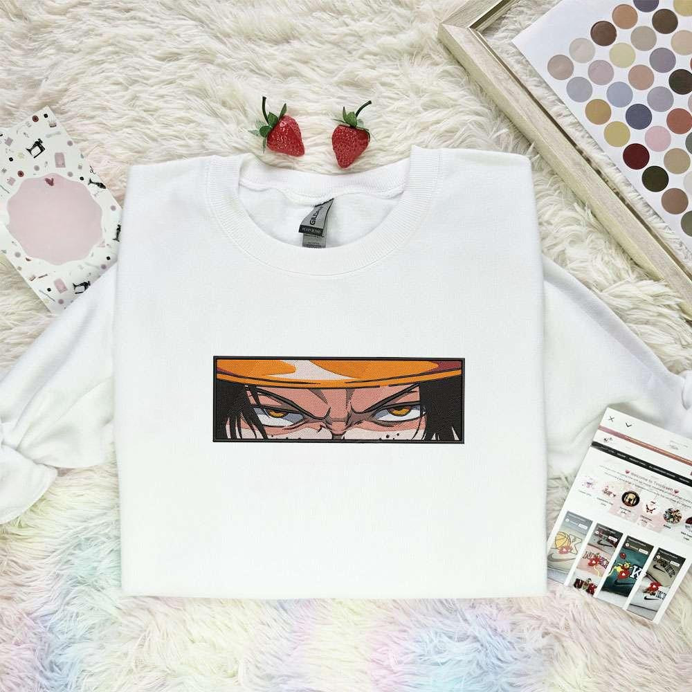 Ace Fierce Eyes One Piece Anime Embroidered Shirt , Anime Embroidered T-shirt Sweatshirt Hoodie, Inspired Anime Movie, Best Gift for Anime Fans