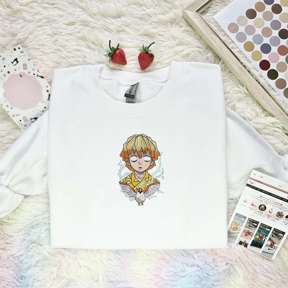 Agatsuma Zenitsu Kimetsu No Yaiba Anime , Anime Embroidered T-shirt Sweatshirt Hoodie, Inspired Anime Movie, Best Gift for Anime Fans