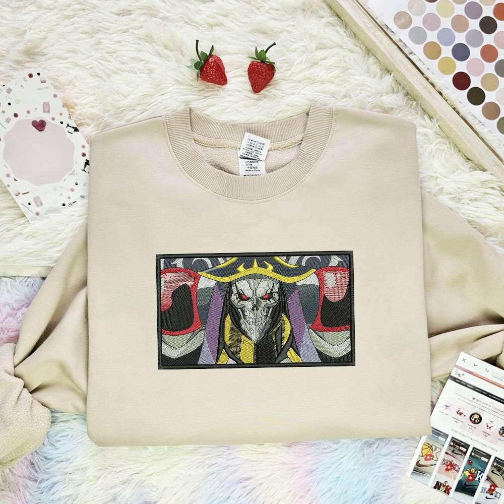 Ainz Ooal Gown Overlord Anime Embroidered Shirt , Anime Embroidered T-shirt Sweatshirt Hoodie, Inspired Anime Movie, Best Gift for Anime Fans