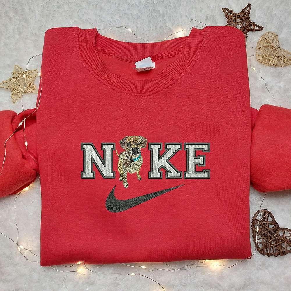 Airedale Terrier x Nike Embroidered Shirt Animal Embroidered Shirt Custom Nike Embroidered Shirt