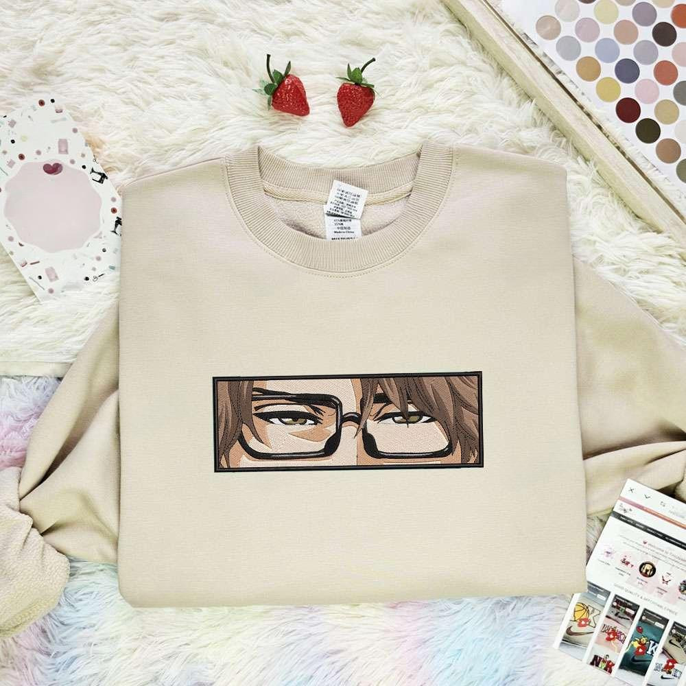 Aizen Sosuke Eyes Bleach Anime Embroidered Shirt , Anime Embroidered T-shirt Sweatshirt Hoodie, Inspired Anime Movie, Best Gift for Anime Fans