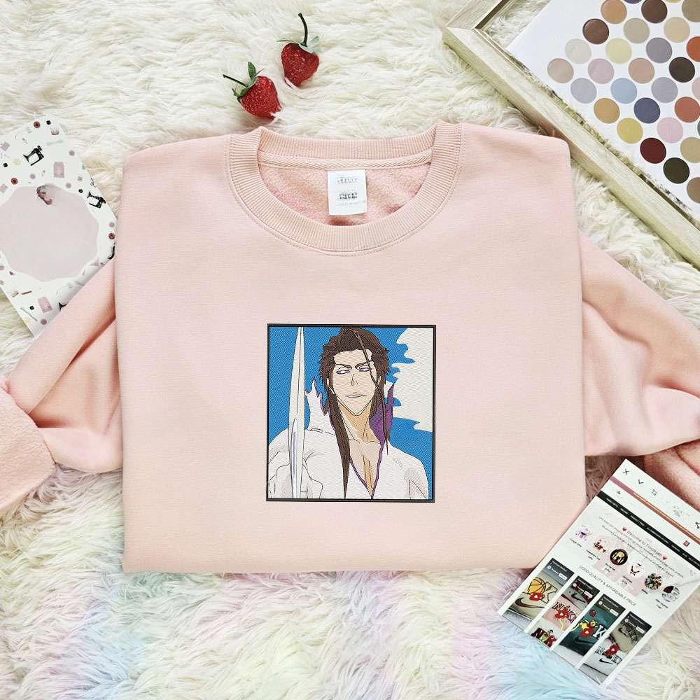 Aizen Sousuke Bleach Anime Embroidered Shirt , Anime Embroidered T-shirt Sweatshirt Hoodie, Inspired Anime Movie, Best Gift for Anime Fans
