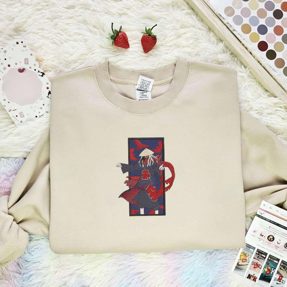 Akatsuki Outfit Naruto Anime Embroidered Shirt , Anime Embroidered T-shirt Sweatshirt Hoodie, Inspired Anime Movie, Best Gift for Anime Fans