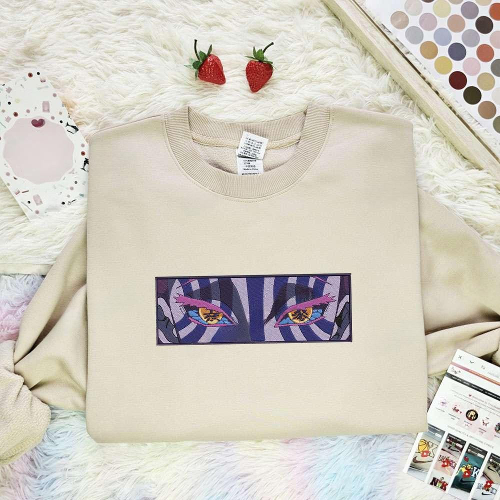 Akaza Eyes Kimetsu No Yaiba Anime Embroidered Shirt , Anime Embroidered T-shirt Sweatshirt Hoodie, Inspired Anime Movie, Best Gift for Anime Fans