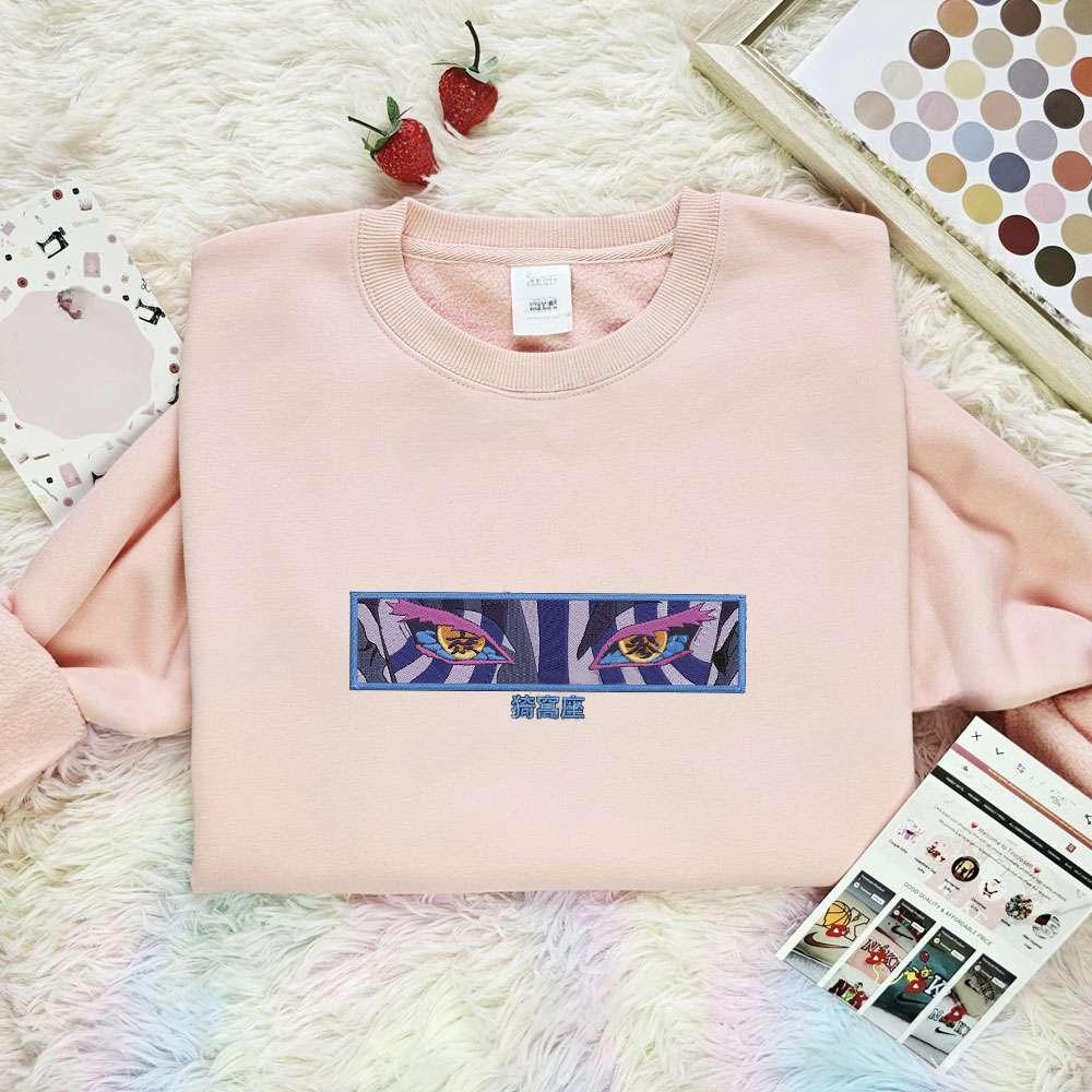 Akaza Eyes Kimetsu No Yaiba Anime Embroidered Shirt , Anime Embroidered T-shirt Sweatshirt Hoodie, Inspired Anime Movie, Best Gift for Anime Fans