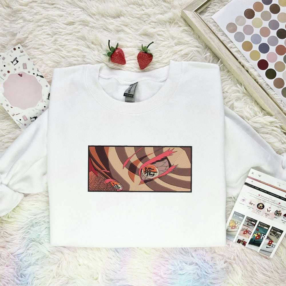 Akaza Eyes Kimetsu No Yaiba Anime Embroidered Shirt , Anime Embroidered T-shirt Sweatshirt Hoodie, Inspired Anime Movie, Best Gift for Anime Fans