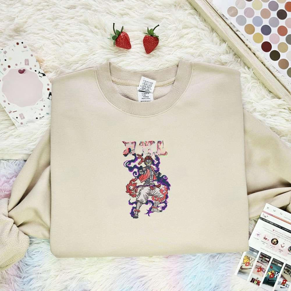 Akaza Kimetsu No Yaiba Anime , Anime Embroidered T-shirt Sweatshirt Hoodie, Inspired Anime Movie, Best Gift for Anime Fans