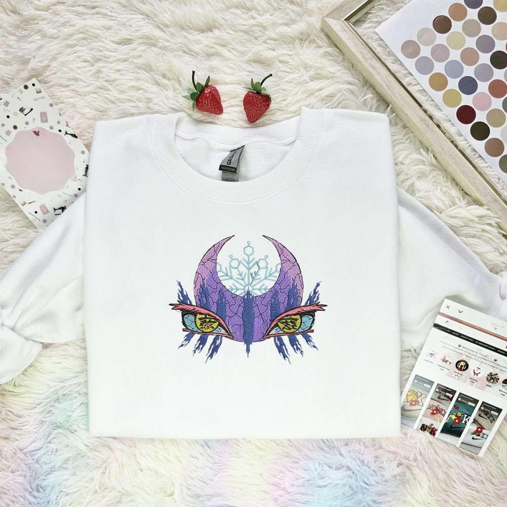 Akaza Rising Moon Kimetsu No Yaiba Anime Embroidered Shirt , Anime Embroidered T-shirt Sweatshirt Hoodie, Inspired Anime Movie, Best Gift for Anime Fans