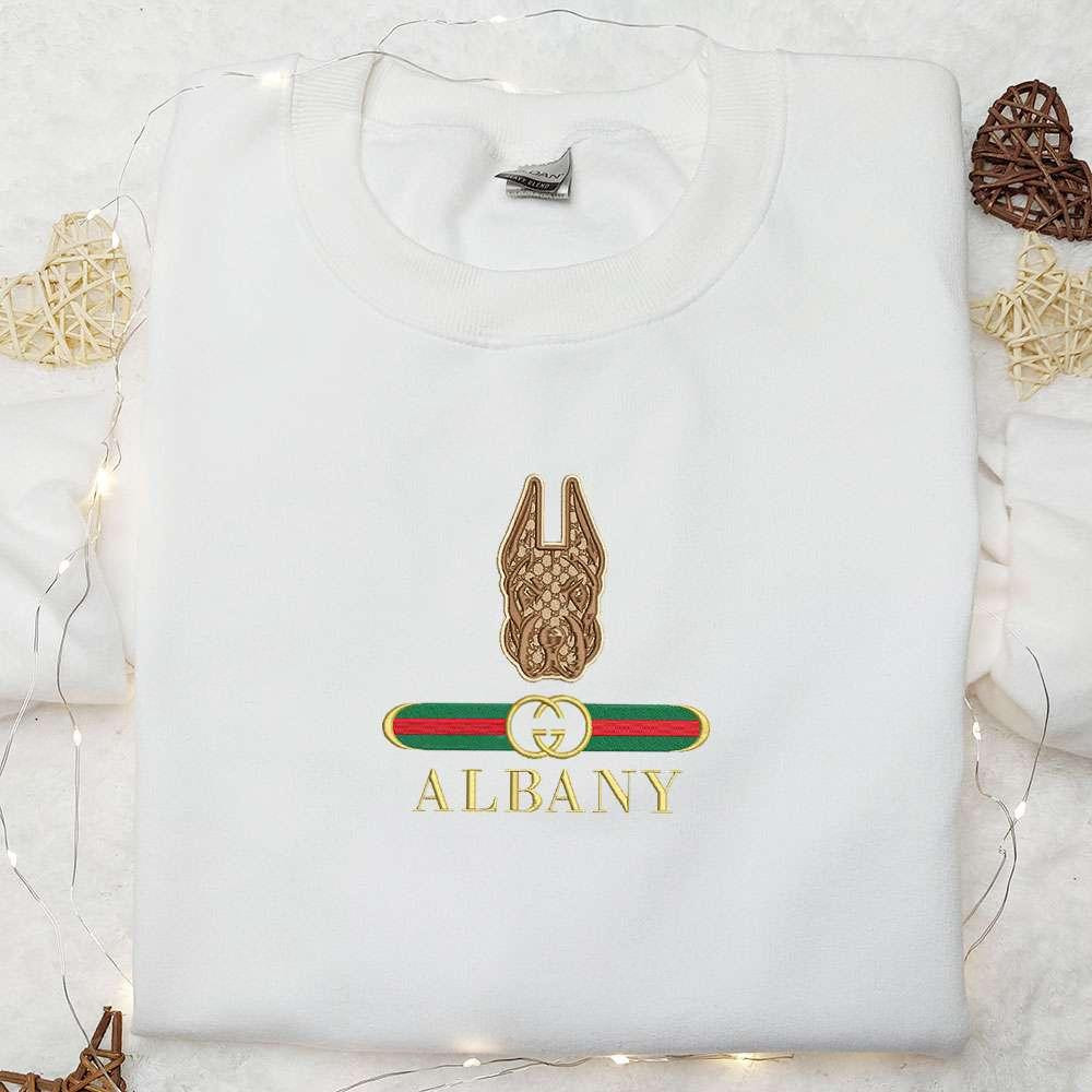 Albany Great Danes x Gucci Embroidered Shirt NCAA Sports Embroidered Hoodie Best Gift Idea
