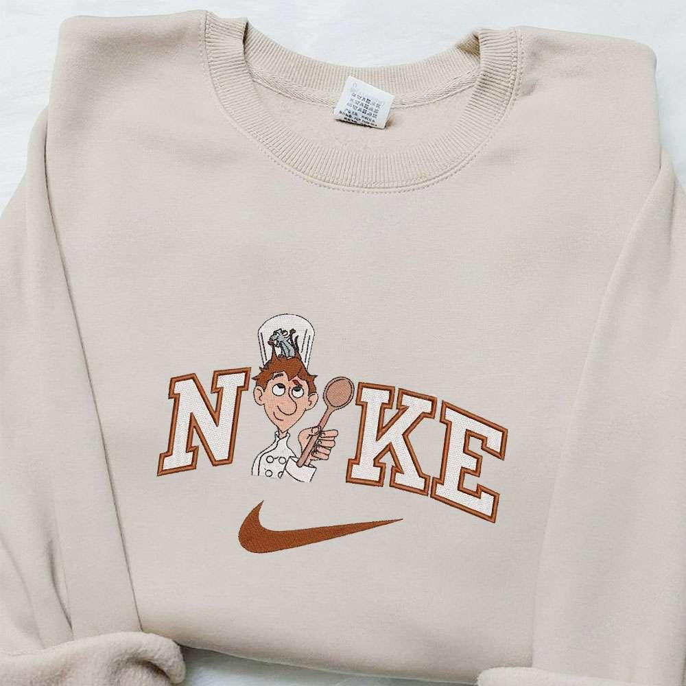 Alfredo Linguini x Nike Cartoon Embroidered Sweatshirt Disney Characters Embroidered T shirt Best Gift Ideas for Family