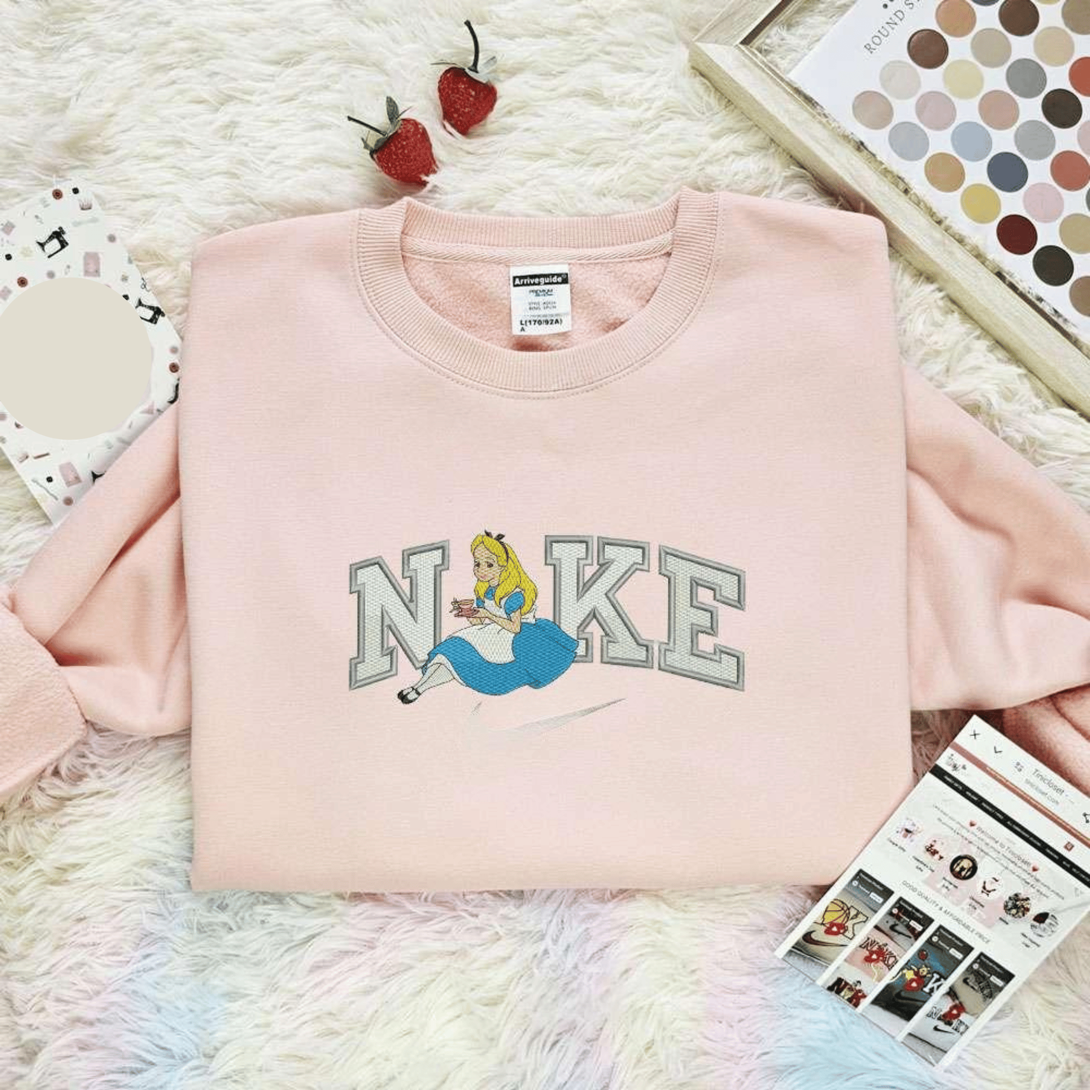 Alice With Tea Disney Characters Embroidered Shirt Best Gift Idea For Family