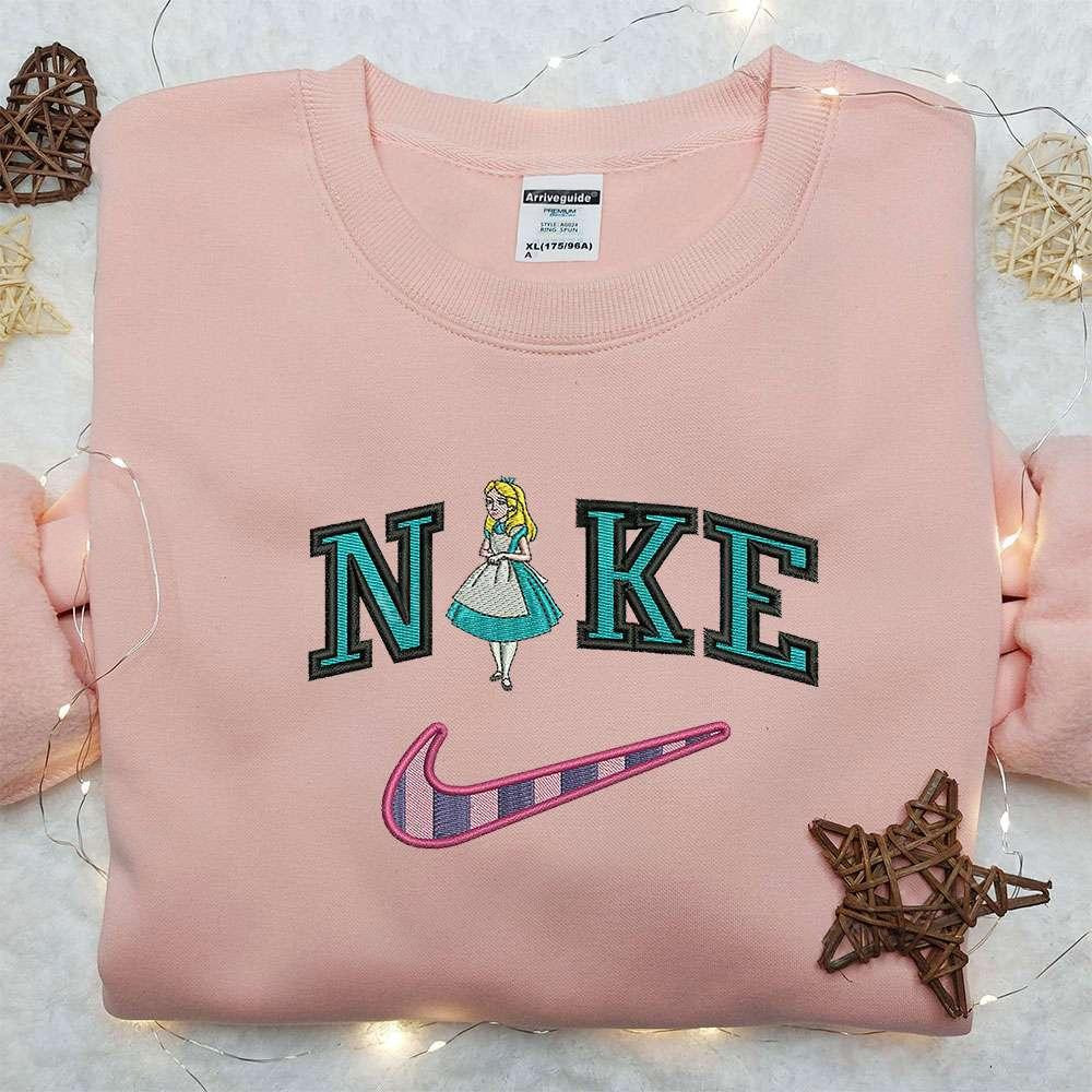 Alice x Nike Embroidered Shirt Alice in Wonderland Disney Embroidered Shirt Nike Inspired Embroidered Shirt