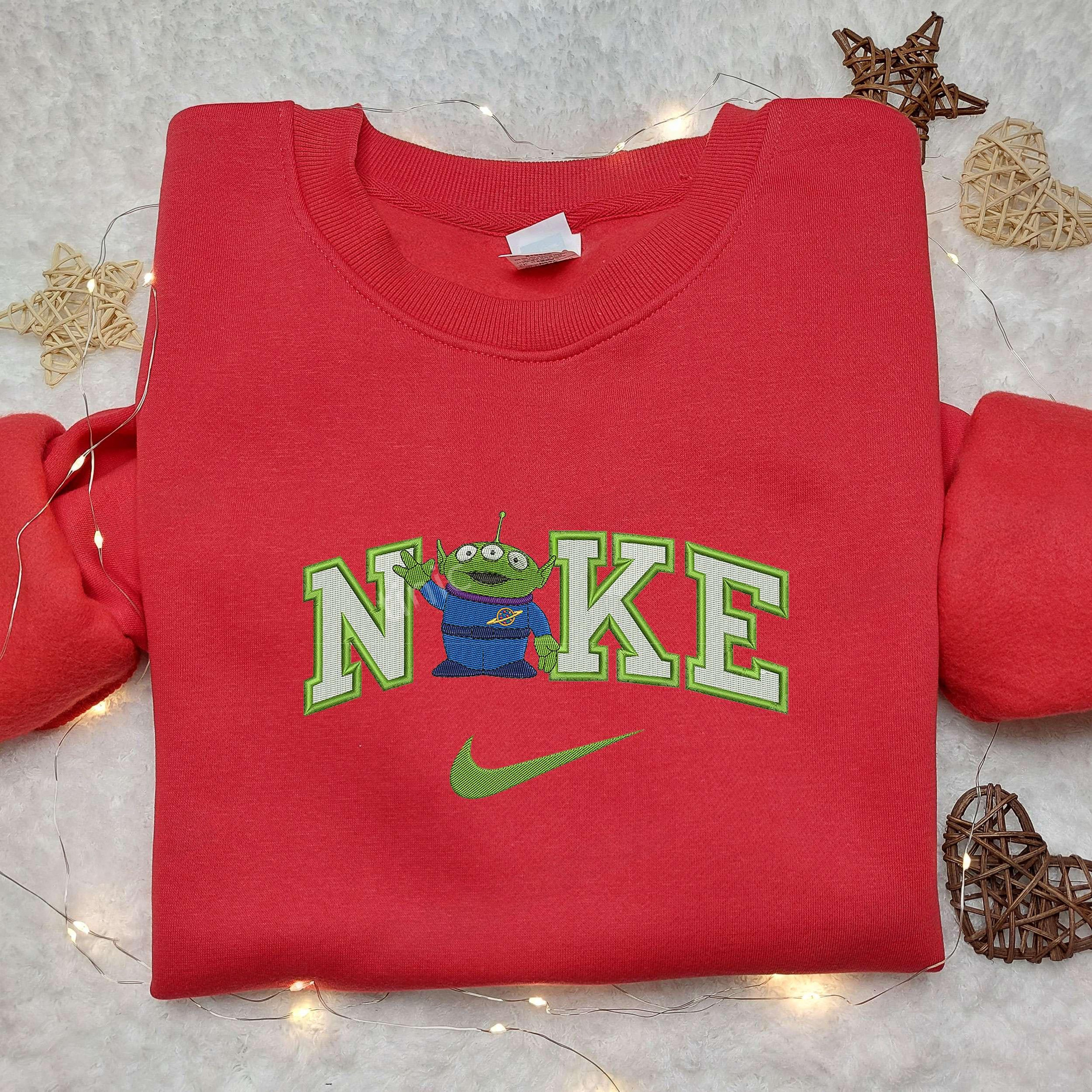 Alien Toy Story x Nike Embroidered Shirt Disneyland Family Shirts Nike Inspired Embroidered Hoodie