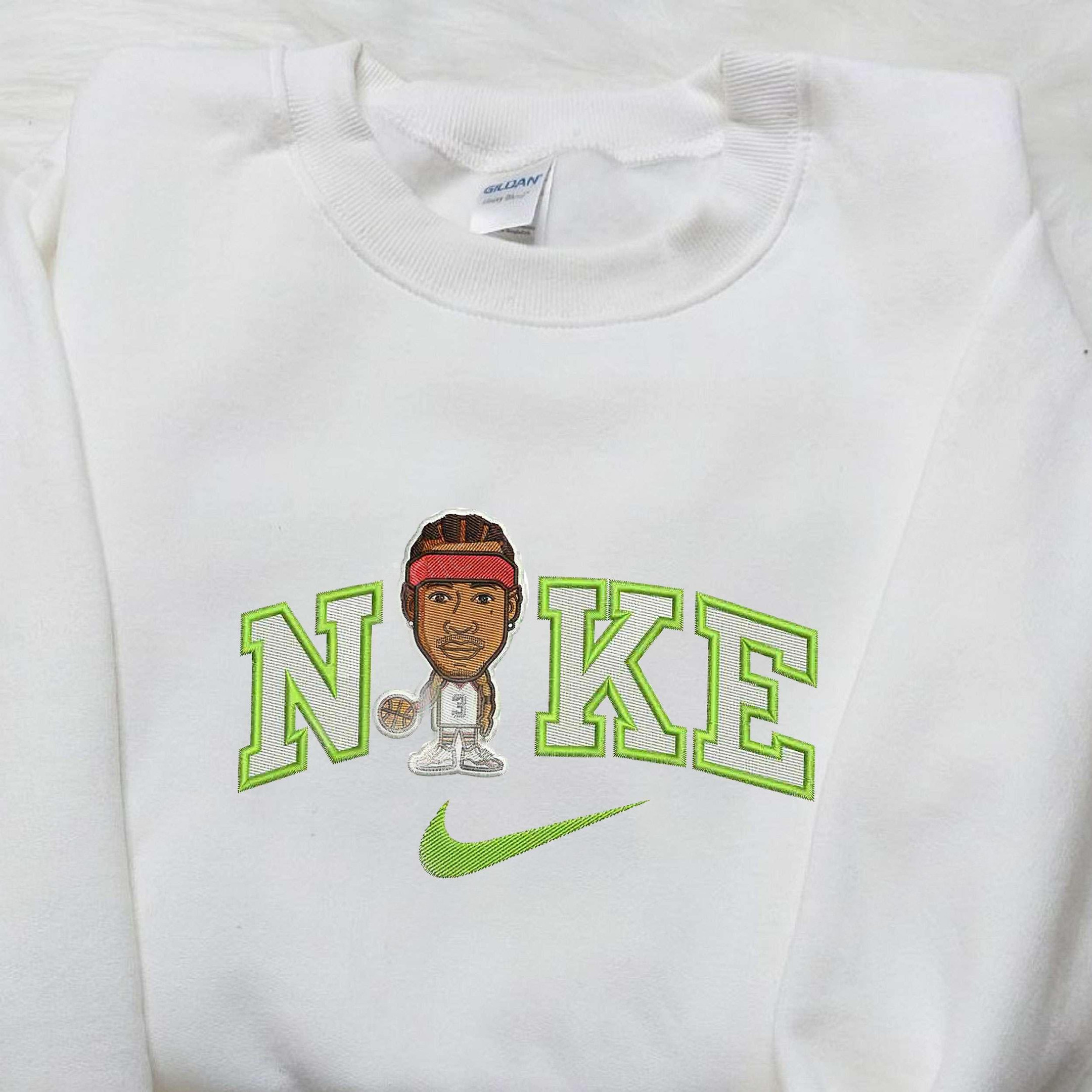 Allen Iverson x Nike Embroidered Shirt NBA Embroidered Shirt Unique Gifts for Sports Fans