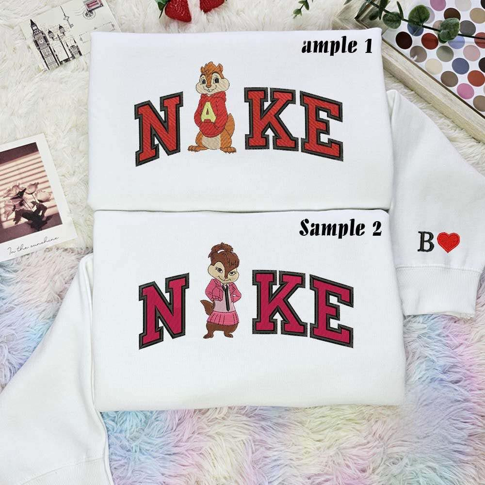 Alvin And Brittany Chipmunks Movie Embroidered Couples Shirts Best Gift For Lover