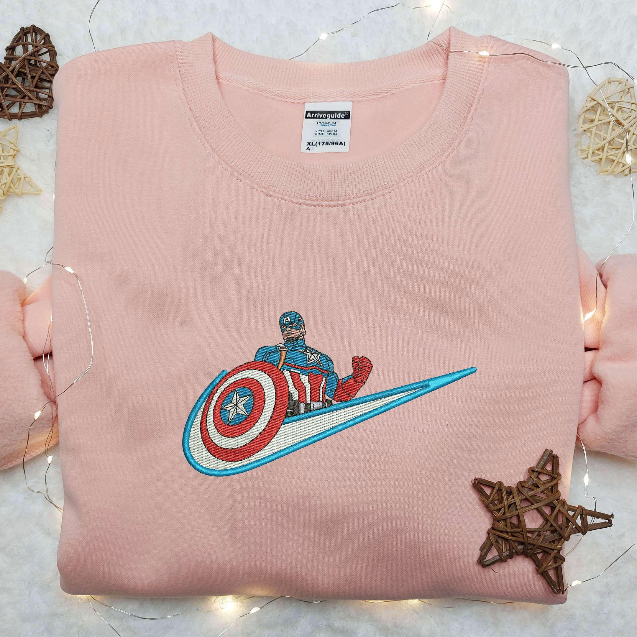 America Captain x Nike Embroidered Shirt Nike Embroidered Shirt Marvel Movie Embroidered Shirt