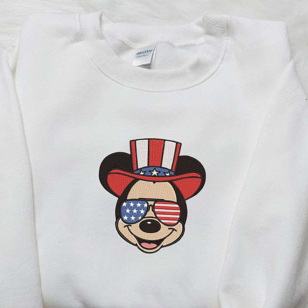 America Mickey Embroidered Shirt Disney Embroidered Shirt Best Patriotic Shirts 1