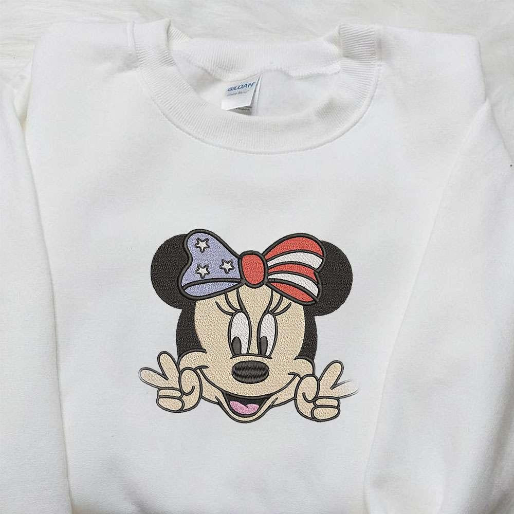 America Minnie Mouse Embroidered Shirt Disney Embroidered Shirt Best Patriotic Shirts 1