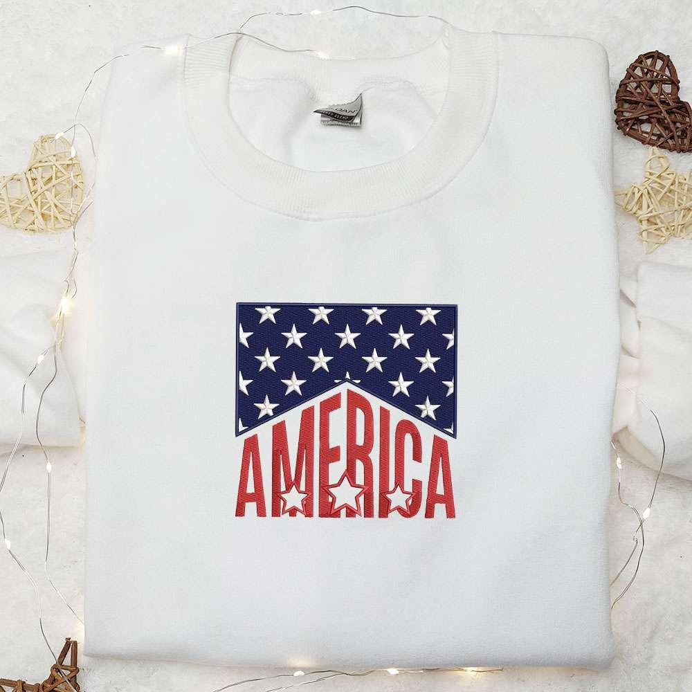 America The 4th Of July Embroidered Shirt National Day Gifts