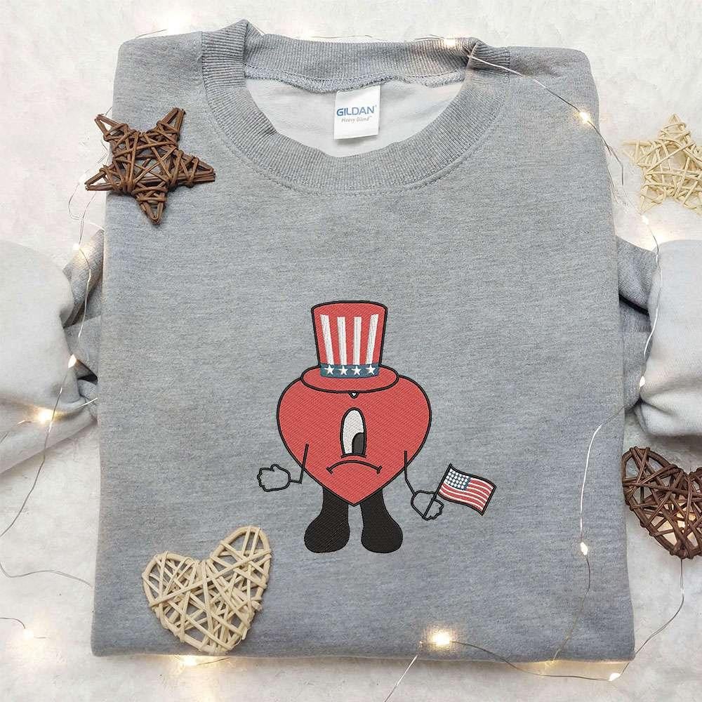 American Bad Bunny Embroidered Shirt Best Patriotic Shirts National Day Gifts