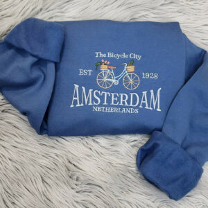 Amsterdam Embroidered Crewneck - Amsterdam Netherlands Crewneck - Bicycle City -  Sweatshirt - t Shirt  - hoodie