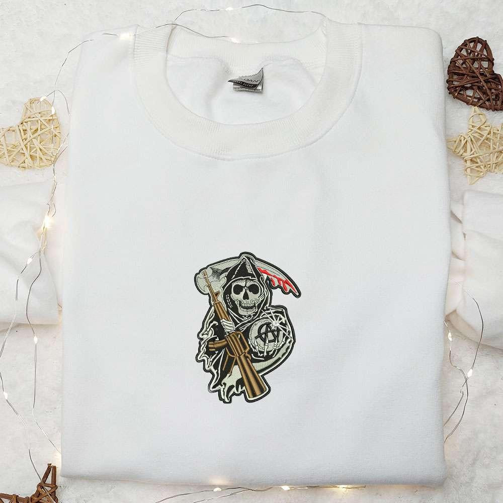 Angel of Death Embroidered Shirt Halloween Embroidered Hoodie Best Halloween Gifts