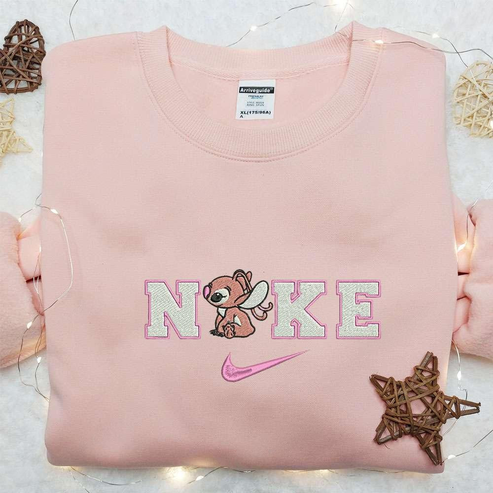 Angel x Nike Cartoon Embroidered Sweatshirt Nike Inspired Embroidered Hoodie Best Birthday Gift Ideas