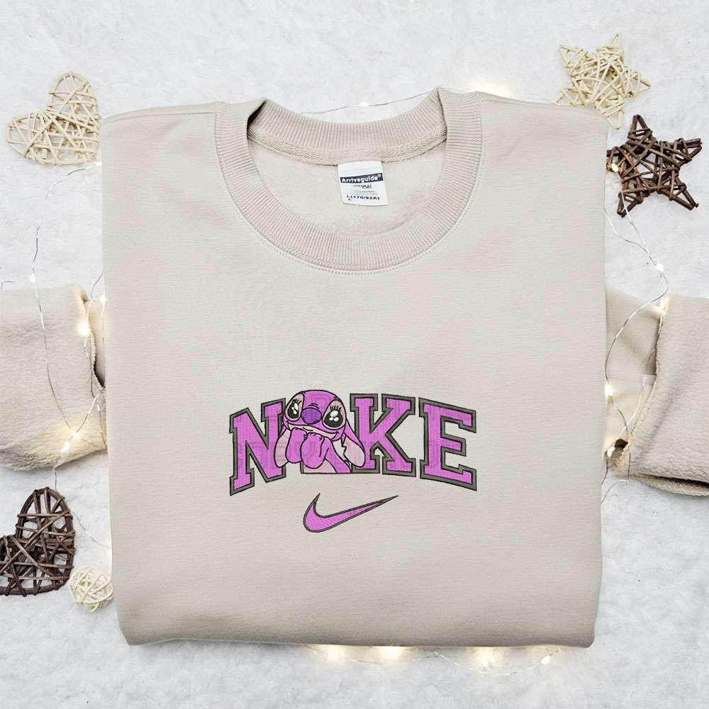 Angel x Nike Embroidered Shirt Disney Lilo And Stitch Embroidered Hoodie Best Gift Idea