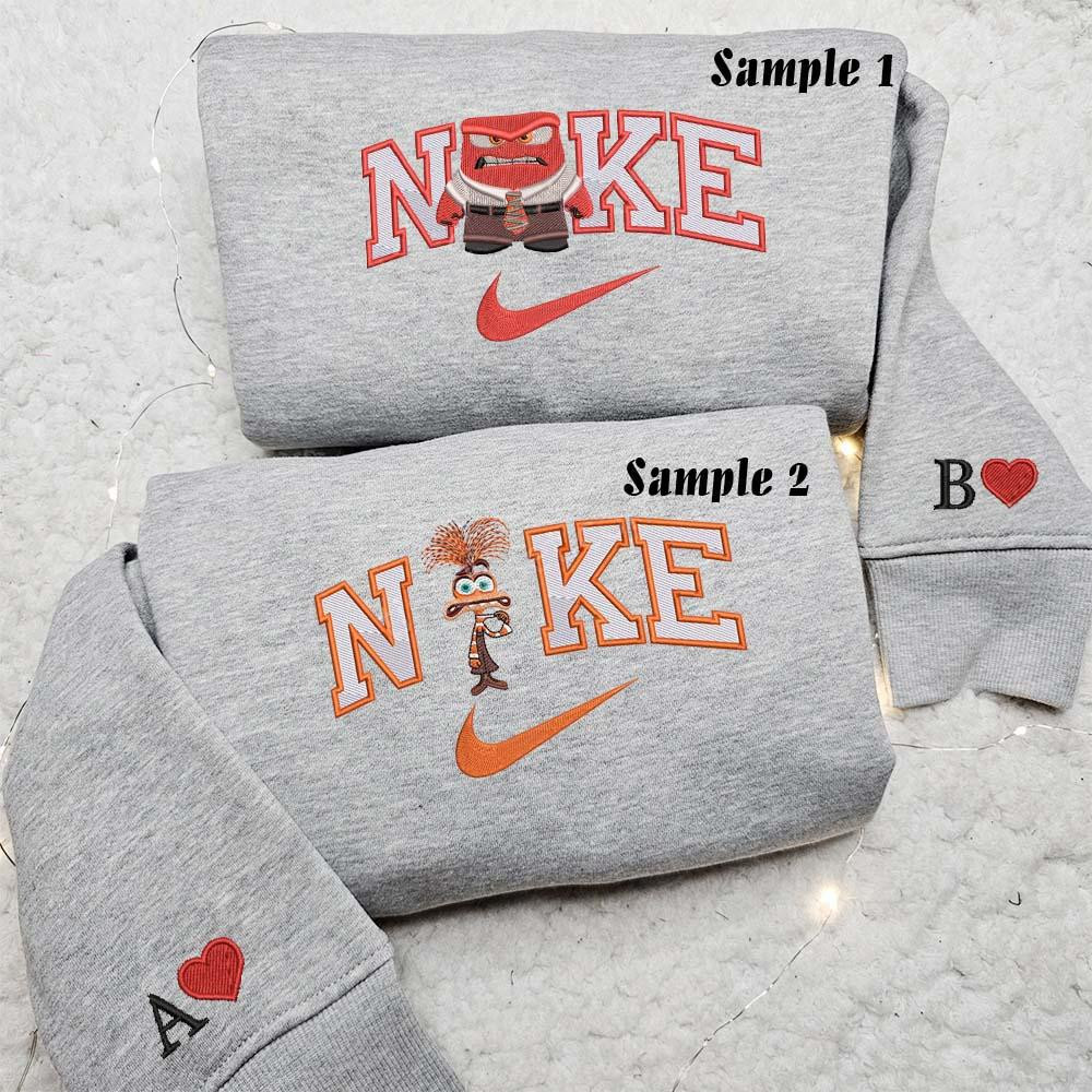 Anger And Anxiety Disney Inside Out Embroidered Couples Shirts Best Gift For Lover
