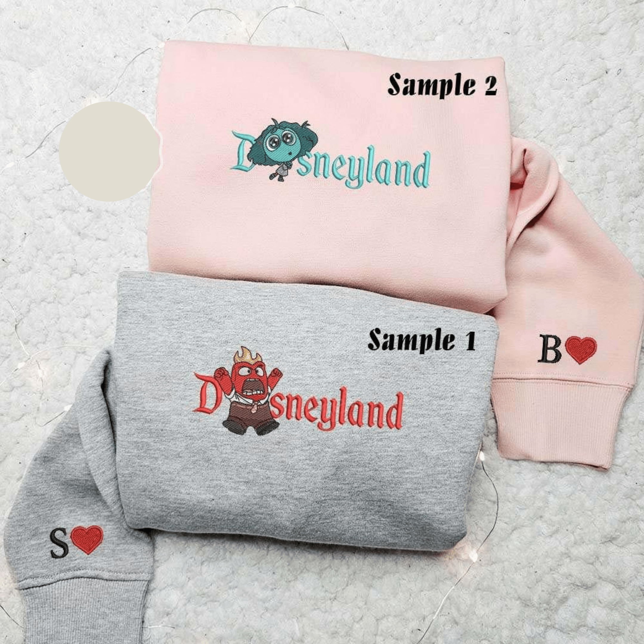 Anger And Envy Disneyland Inside Out Embroidered Couples Shirts Best Gift For Lover