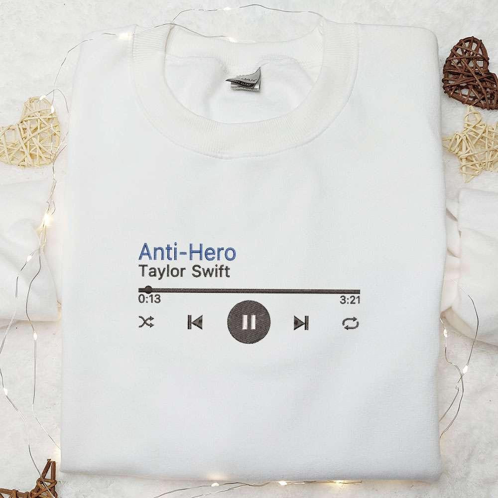 Anti Hero Eras Tour Taylor Swift Embroidered Shirt Celebrity Embroidered Hoodie Best Music Gift For Fans
