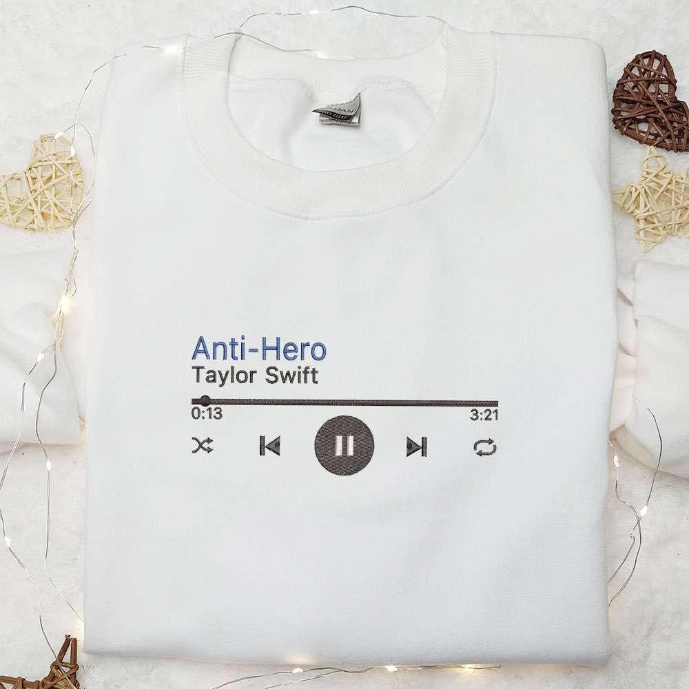 Anti Hero Eras Tour Taylor Swift Embroidered Shirt Celebrity Embroidered Hoodie Best Music Gift For Fans
