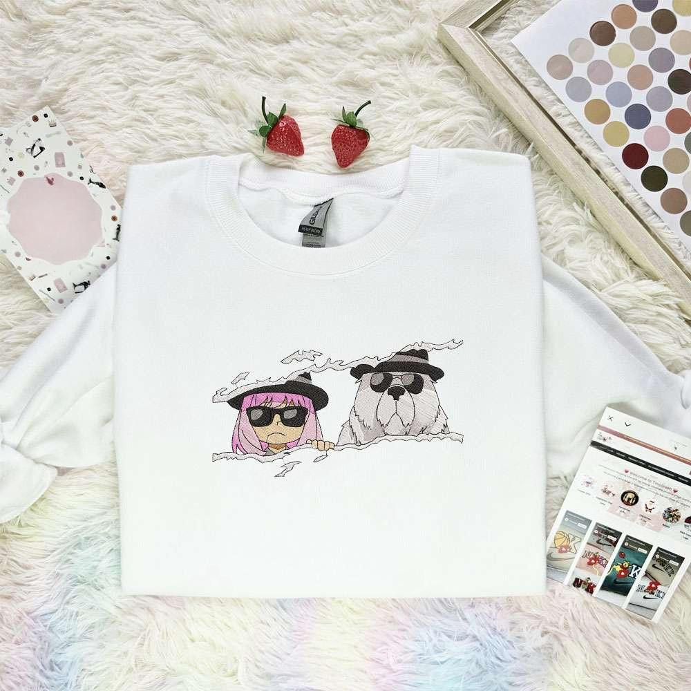 Anya And Bond Spy X Family Anime , Anime Embroidered T-shirt Sweatshirt Hoodie, Inspired Anime Movie, Best Gift for Anime Fans