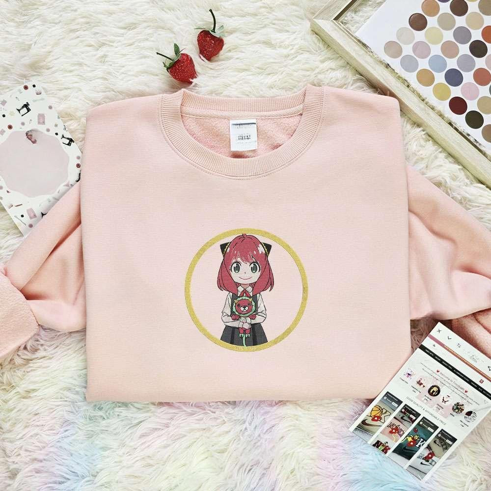 Anya And Chimera Spy X Family Anime Embroidered Shirt , Anime Embroidered T-shirt Sweatshirt Hoodie, Inspired Anime Movie, Best Gift for Anime Fans