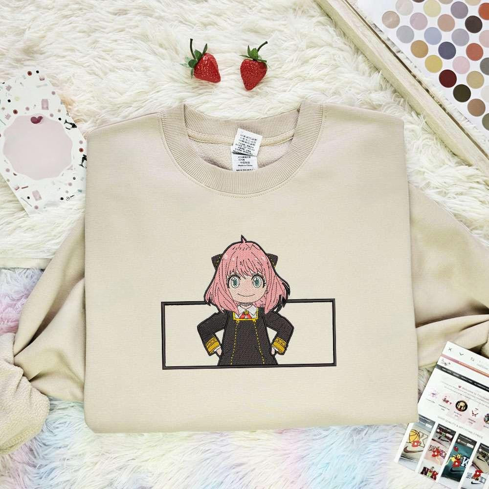Anya Forger Spy X Family Anime , Anime Embroidered T-shirt Sweatshirt Hoodie, Inspired Anime Movie, Best Gift for Anime Fans