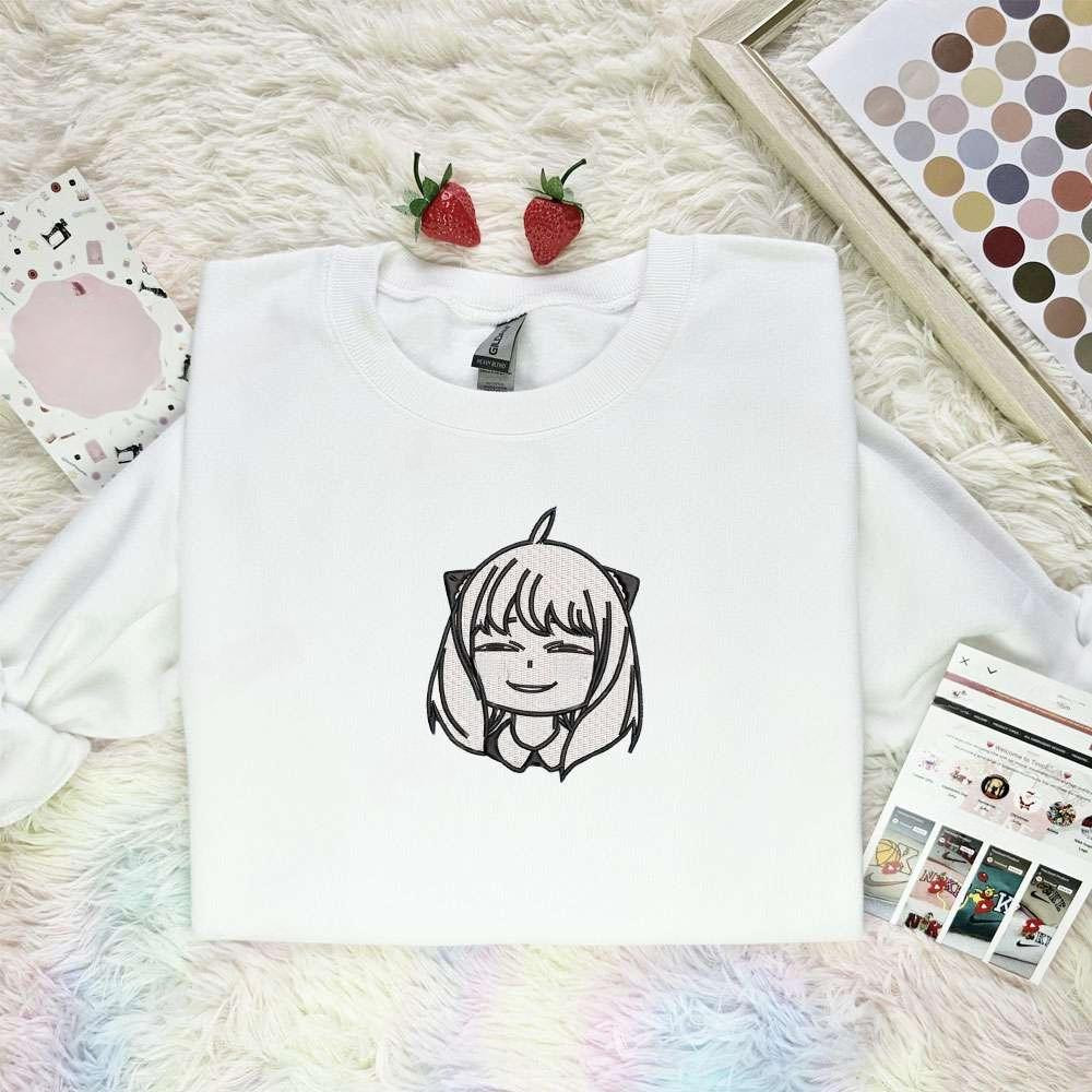 Anya Forger Spy X Family Anime Embroidered Shirt , Anime Embroidered T-shirt Sweatshirt Hoodie, Inspired Anime Movie, Best Gift for Anime Fans