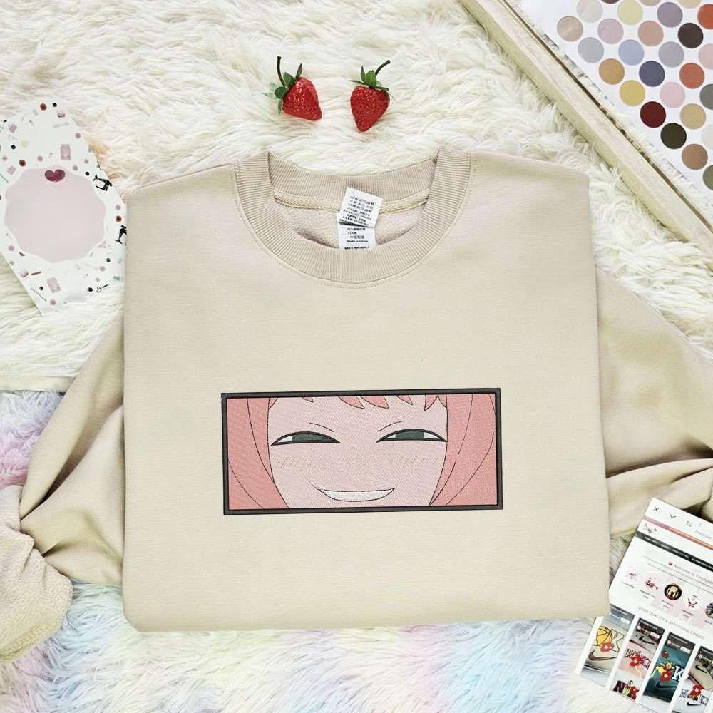 Anya Forger Spy X Family Anime Embroidered Shirt , Anime Embroidered T-shirt Sweatshirt Hoodie, Inspired Anime Movie, Best Gift for Anime Fans