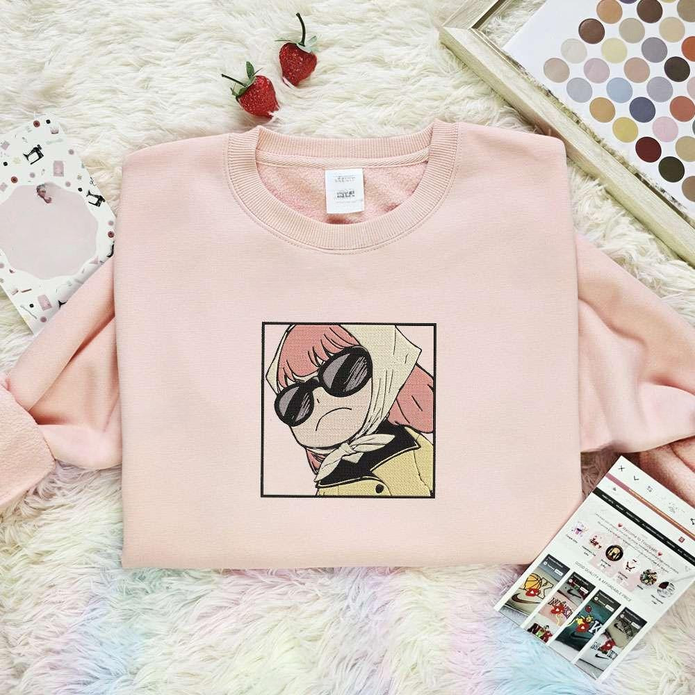 Anya Forger Spy X Family Anime Embroidered Shirt , Anime Embroidered T-shirt Sweatshirt Hoodie, Inspired Anime Movie, Best Gift for Anime Fans