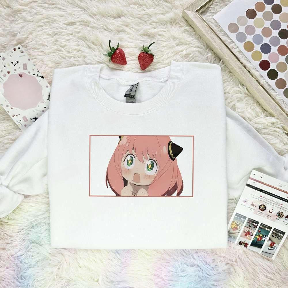 Anya Forger Spy X Family Anime Embroidered Shirt , Anime Embroidered T-shirt Sweatshirt Hoodie, Inspired Anime Movie, Best Gift for Anime Fans