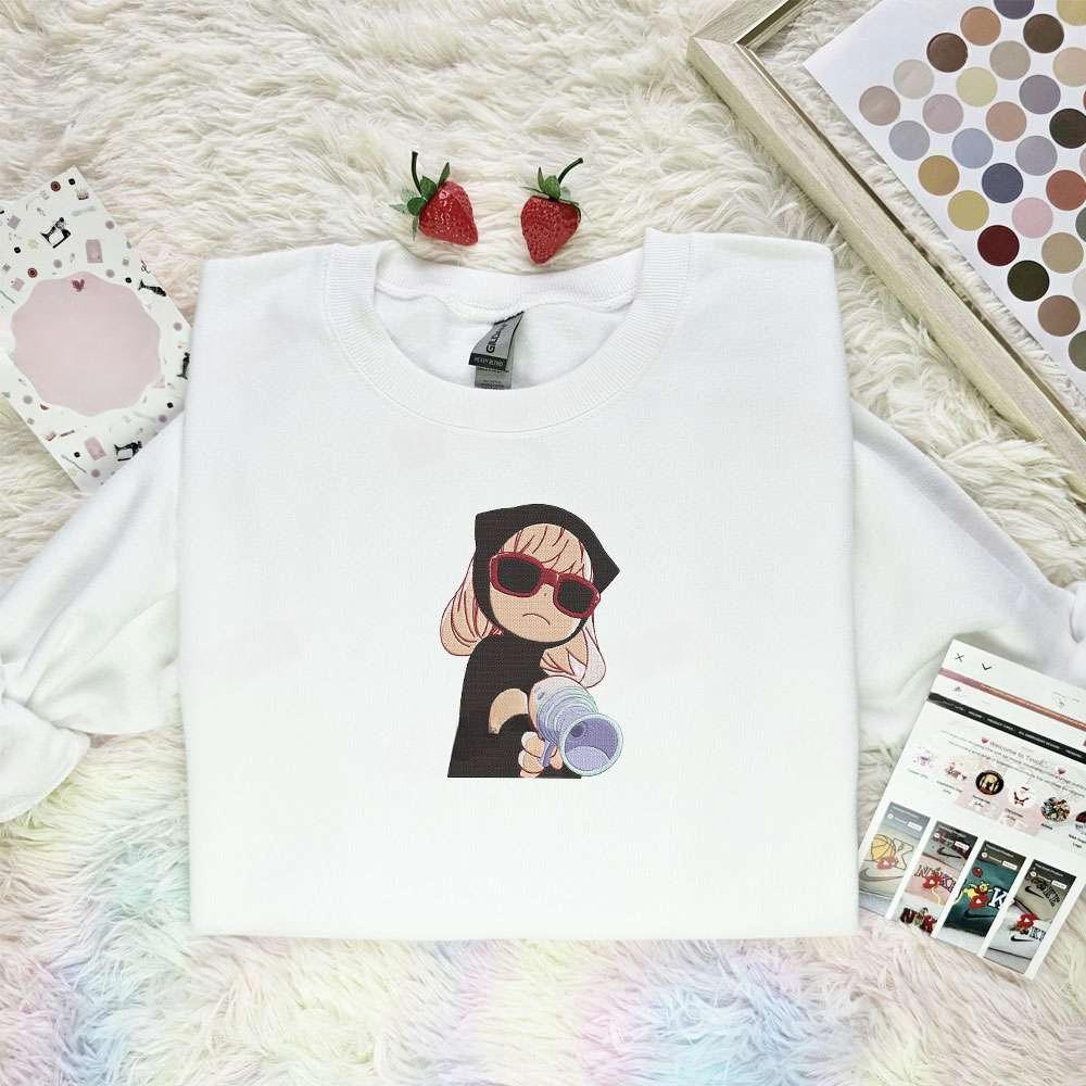 Anya Forger Spy X Family Anime Embroidered Shirt , Anime Embroidered T-shirt Sweatshirt Hoodie, Inspired Anime Movie, Best Gift for Anime Fans