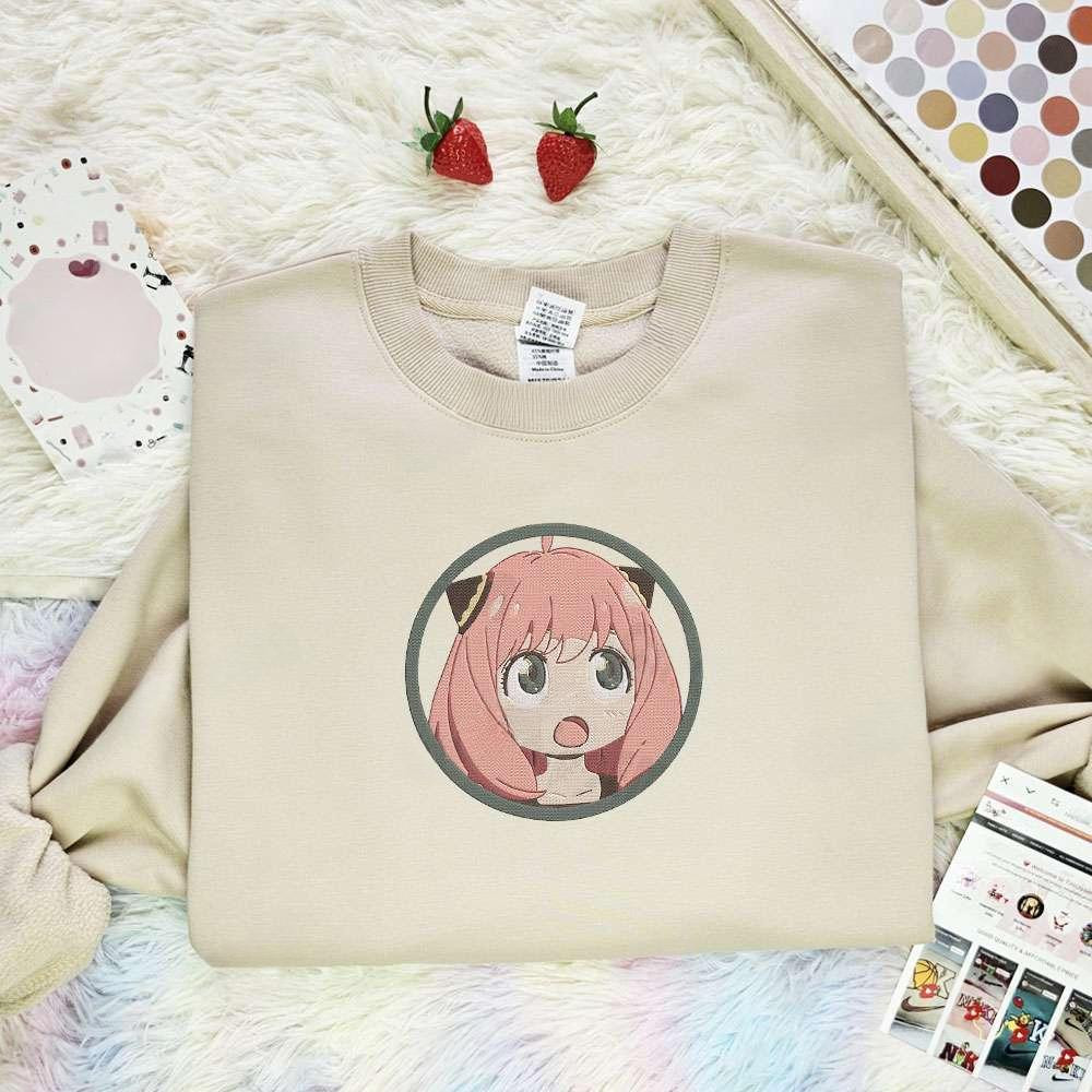 Anya Forger Spy X Family Anime Embroidered Shirt , Anime Embroidered T-shirt Sweatshirt Hoodie, Inspired Anime Movie, Best Gift for Anime Fans