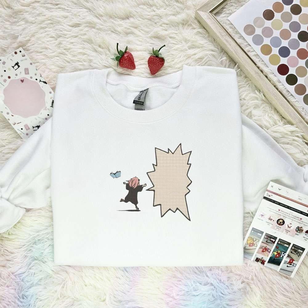 Anya I Hate Studying Spy X Family Anime Embroidered Shirt , Anime Embroidered T-shirt Sweatshirt Hoodie, Inspired Anime Movie, Best Gift for Anime Fans
