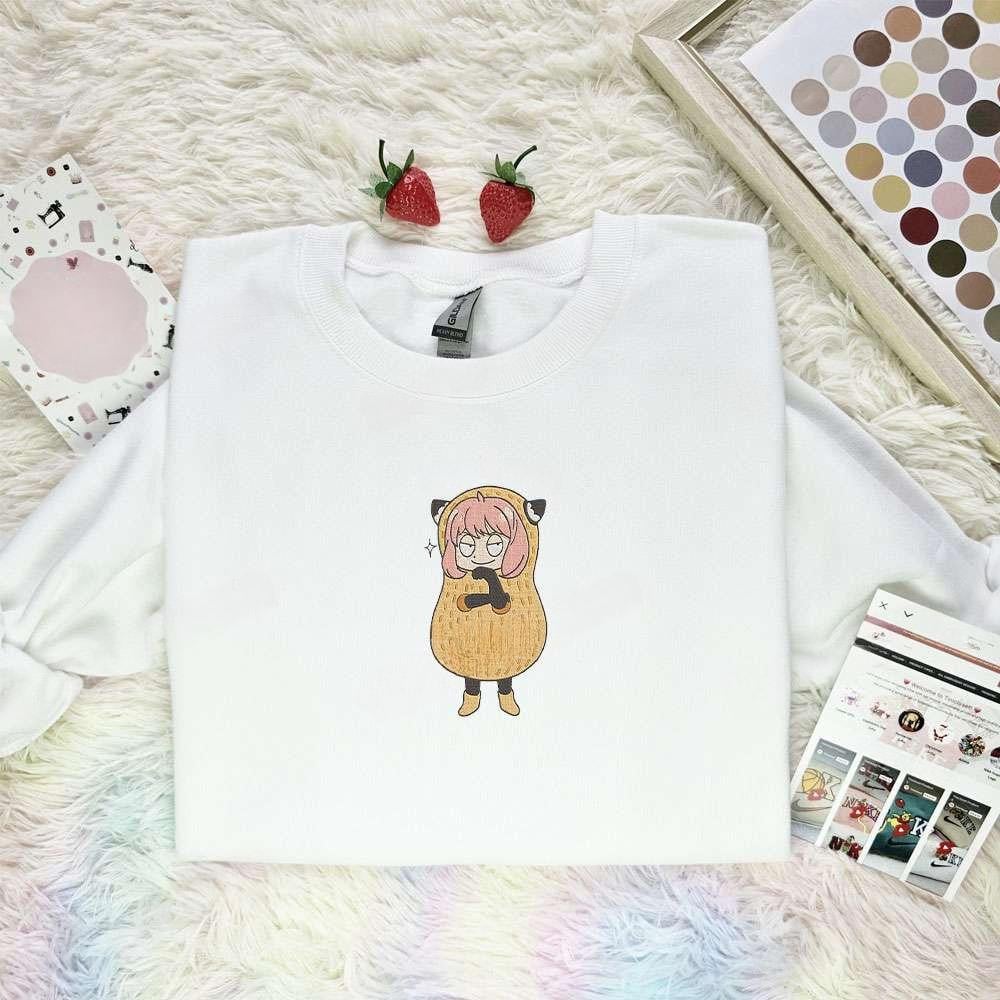 Anya Peanut Spy X Family Anime Embroidered Shirt , Anime Embroidered T-shirt Sweatshirt Hoodie, Inspired Anime Movie, Best Gift for Anime Fans