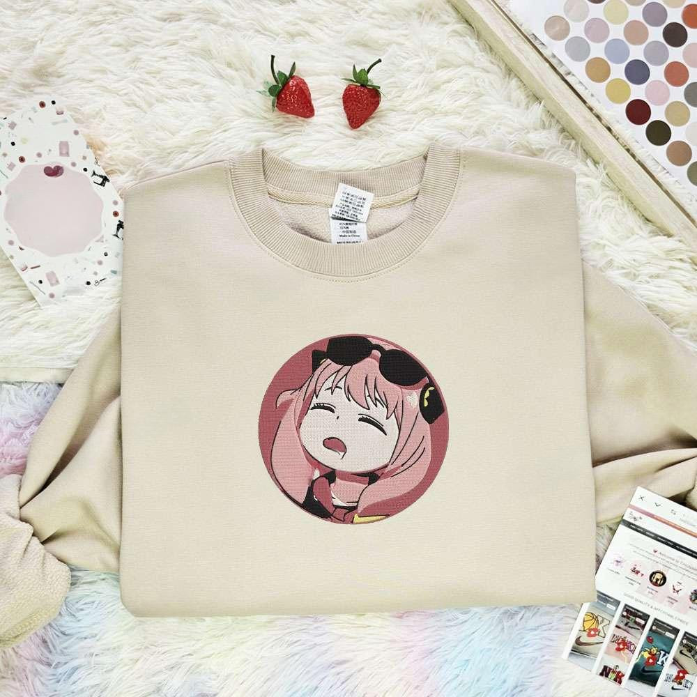 Anya Sleepy Spy X Family Anime Embroidered Shirt , Anime Embroidered T-shirt Sweatshirt Hoodie, Inspired Anime Movie, Best Gift for Anime Fans