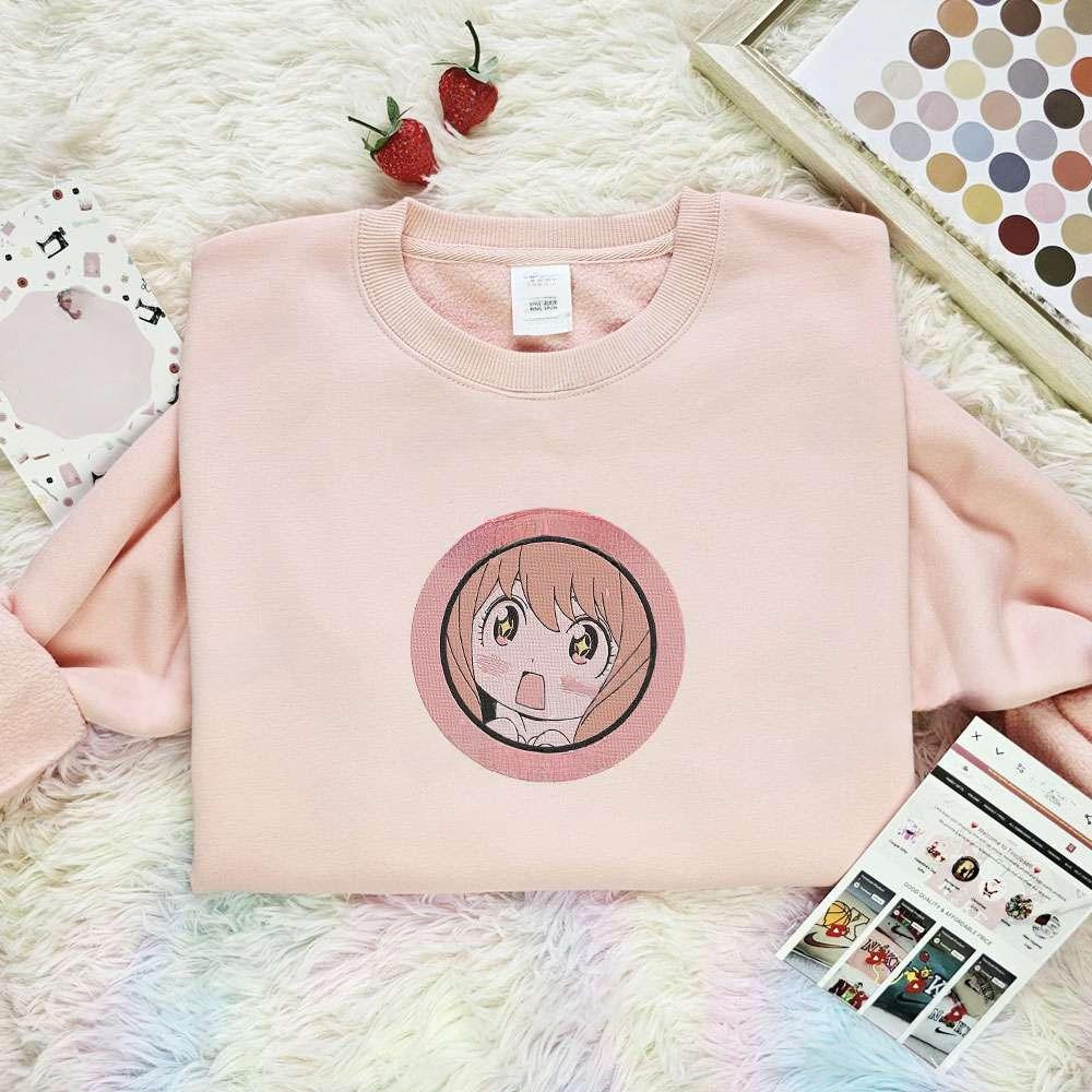 Anya Waku Waku Spy X Family Anime Embroidered Shirt , Anime Embroidered T-shirt Sweatshirt Hoodie, Inspired Anime Movie, Best Gift for Anime Fans